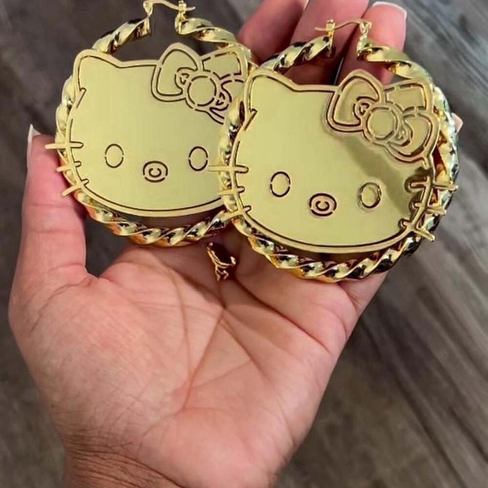 Hello Kitty Gold Hoop Earrings 6885